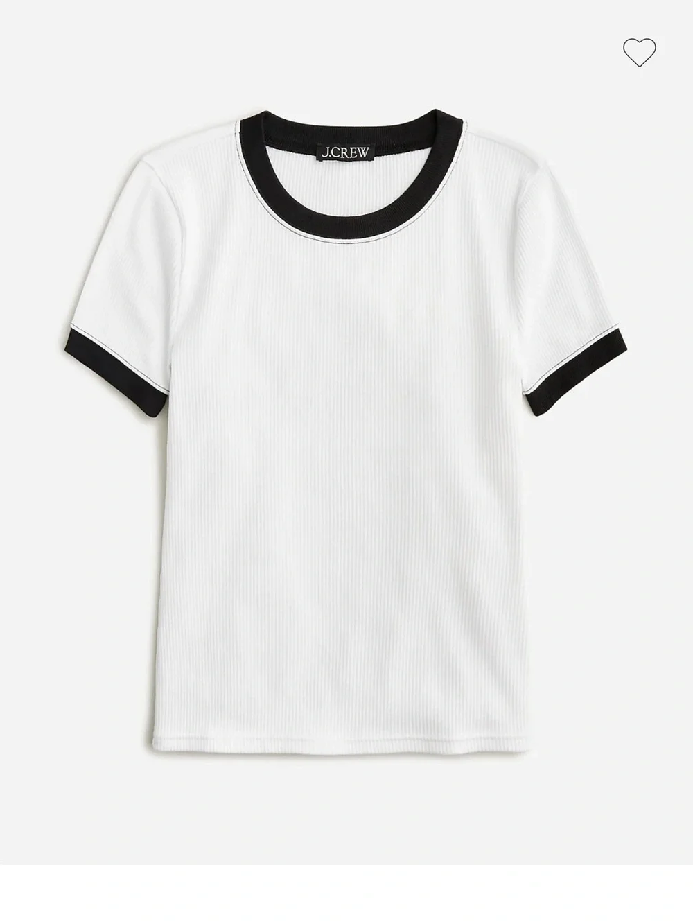 J. Crew Vintage rib shrunken T-shirt with contrast trim M